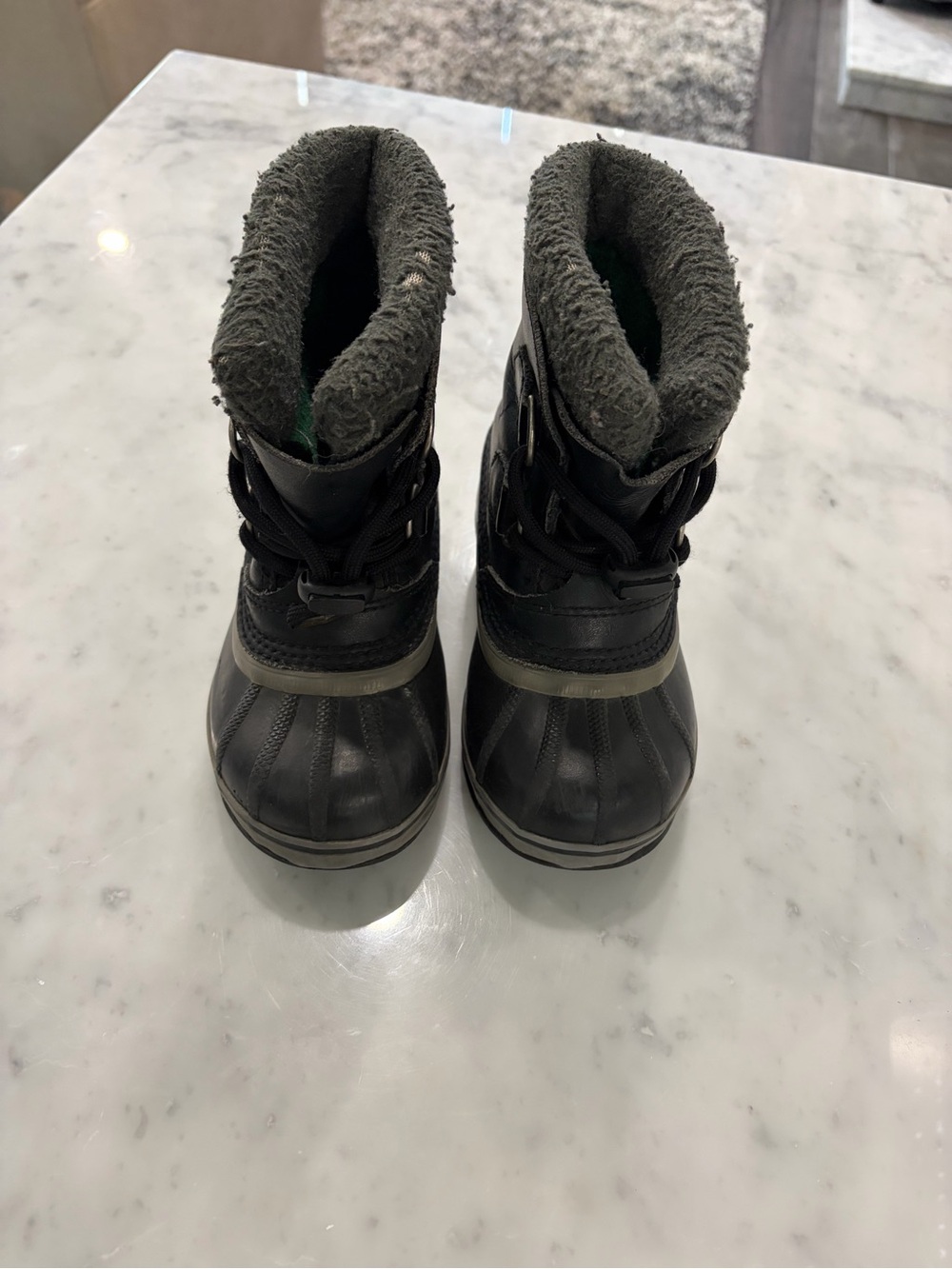 Sorel Black Kids Rain & Snow Boots with Fleece Collar